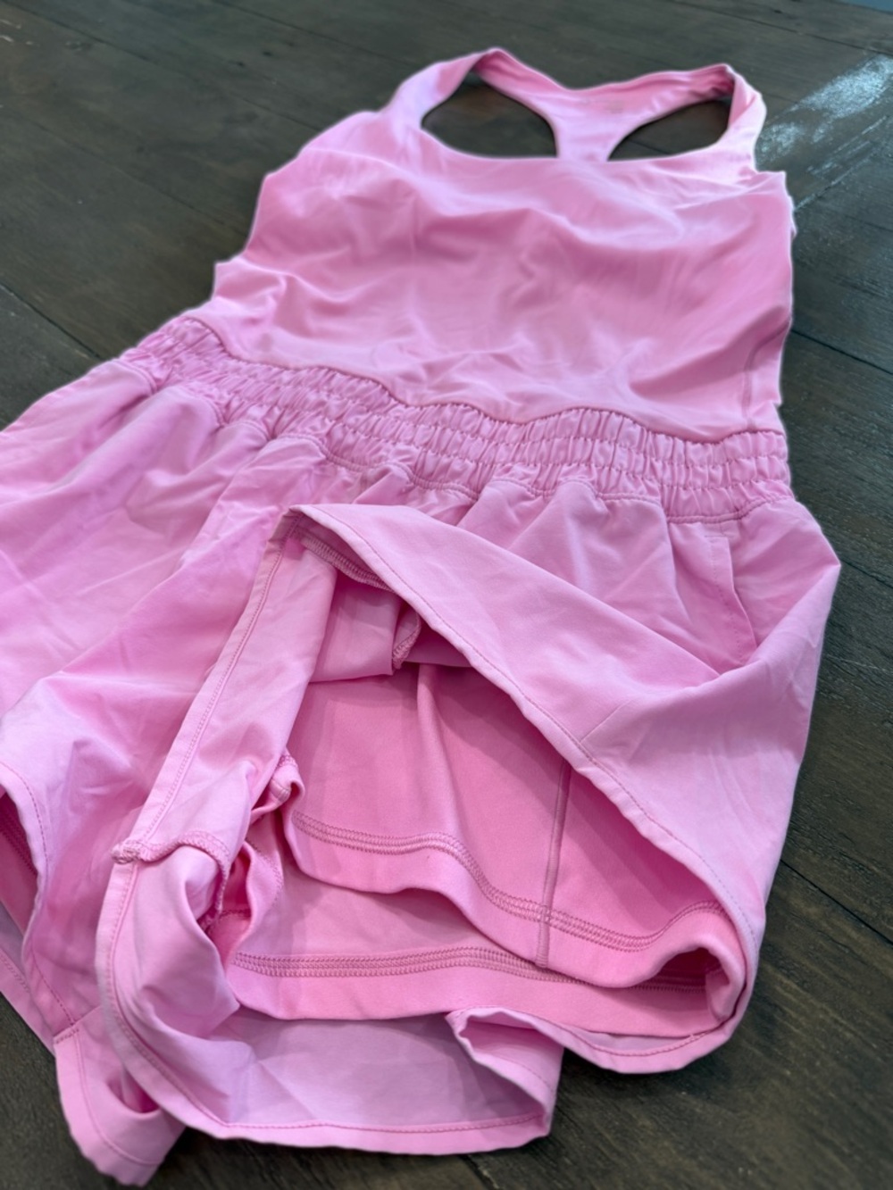 AERIE Pink Racerback Romper with Skirted Shorts - Picture 3 of 3